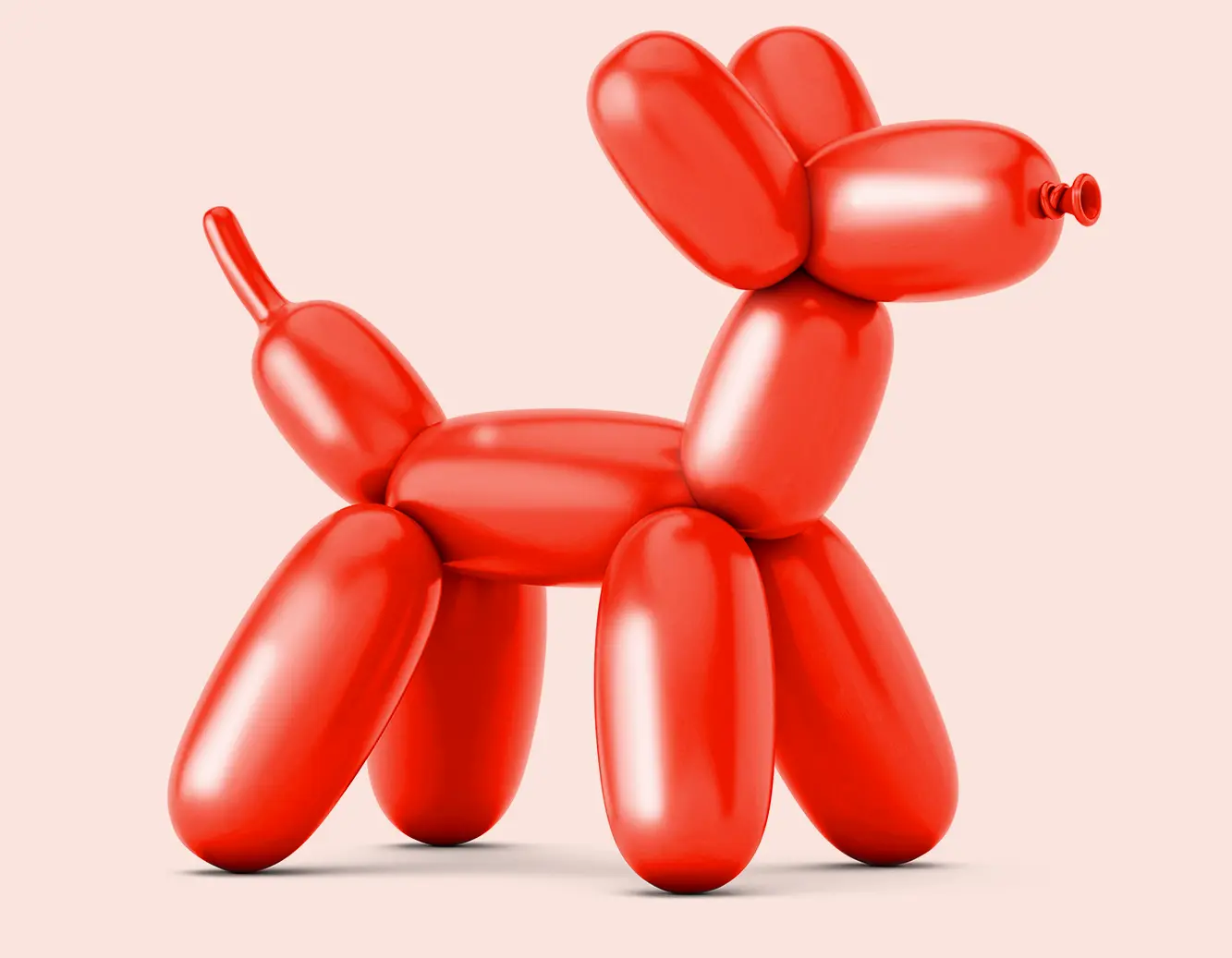 En röd ballonghund