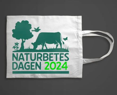 Bild på logotype för Naturbetesdagen 2024, placerad på en tygbag